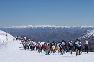 100m dash kicks of the start of the ski/snowboard leg at the top of Mt Hutt.